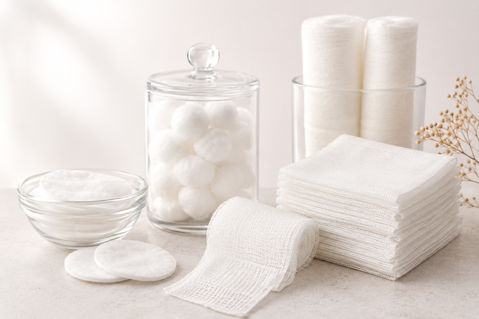 algodon_gasas Algodón Desmaquillante para Ojos en Cuadrados Blancos – Bolsa de 500 Unidades