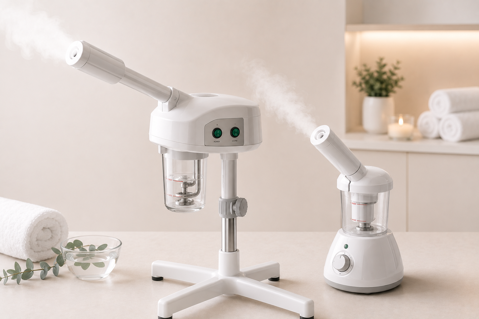 vaporizadores Vaporizador facial con ozono Pollié con brazo giratorio y aromaterapia 750W
