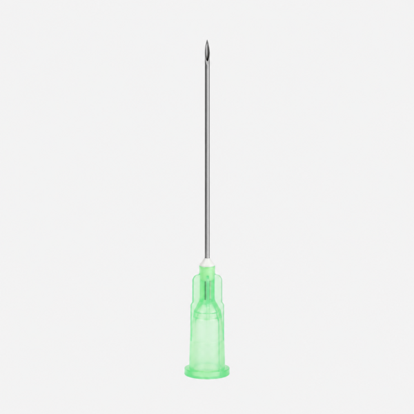 aguja_dispofine_21g_verde_0,8x40mm Aguja hipodérmica Dispofine 21G verde 0,8 x 40 mm – Caja de 100 unidades