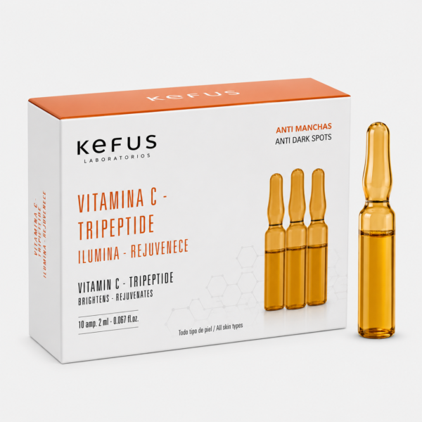Ampollas Concentrado Vitamina C + Tripeptide Kefus 2 ml – Caja de 10 unidades