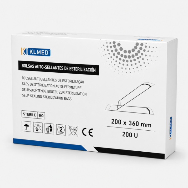 Bolsas Autosellantes de Esterilización para Instrumental 200 x 360 mm – Caja de 200 Unidades