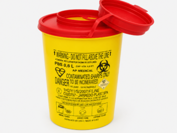 Contenedor de seguridad para agujas usadas 0,6 litros desechable