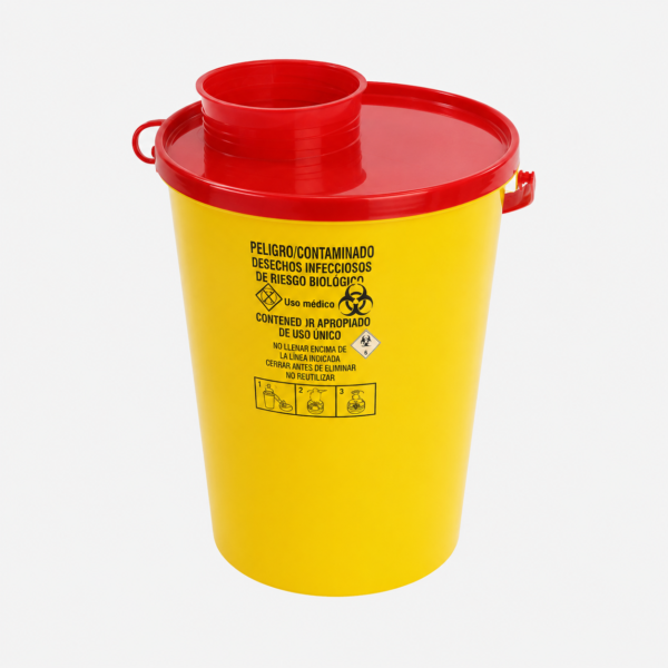 Contenedor de seguridad para agujas usadas 2 litros – Altura 25 cm