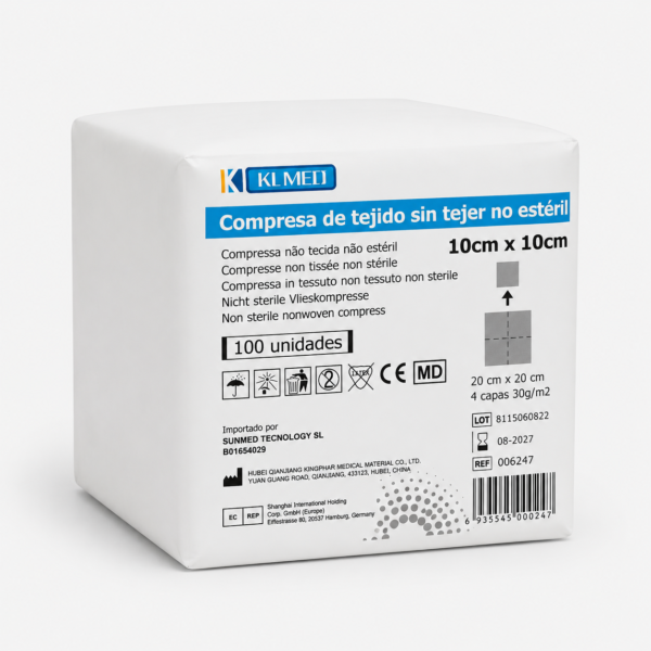 Gasas Estériles de Tejido Sin Tejer (TST) 10 x 20 cm – Sobre de 2 Unidades – Caja 400 Sobres