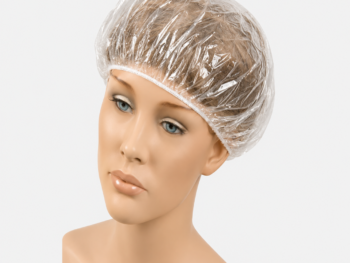 Gorro de Ducha Desechable Plegado Transparente de Plástico – Bolsa 100 Unidades