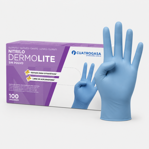 guantes_nitrilo_azul_dermolite Guantes Dermolite de Nitrilo Azul Profesional 3,5 g Sin Polvo