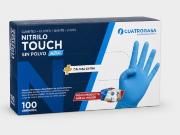 Guantes de Nitrilo Azul Touch Alta Sensibilidad Sin Polvo Caja 100 Unidades