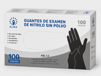 Guantes de Nitrilo Negro 3,5 g Sin Polvo