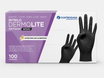 guantes_nitrilo_negro_dermolite Guantes Dermolite de Nitrilo Negro Profesional 3,5 g Sin Polvo