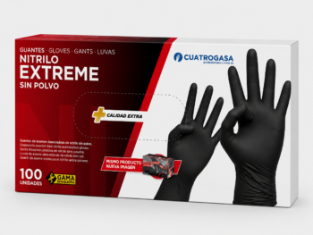 guantes_nitrilo_negro_extreme Guantes Extreme de Nitrilo Negro Extra Resistente 5,8 g Sin Polvo