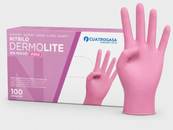 guantes_nitrilo_rosa_dermolite Guantes de Nitrilo Rosa Dermolite Sin Polvo 3,5 g Caja de 100 Unidades