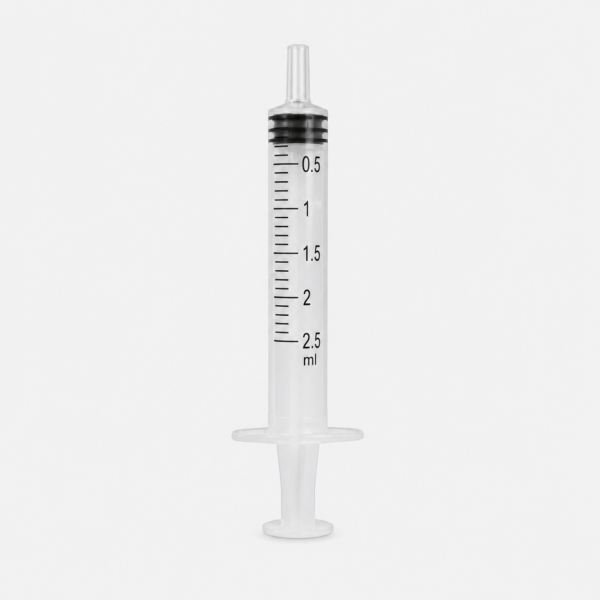 Jeringa de 2 cuerpos Luer 2,5 ml estéril – Caja de 100 unidades
