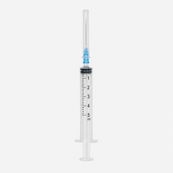 Jeringa de 3 cuerpos 2,5 ml con aguja 21G x 40 mm estéril – Caja de 100 unidades