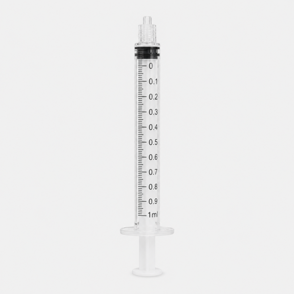 Jeringa de 3 cuerpos Luer Lock 1 ml estéril – Caja de 100 unidades
