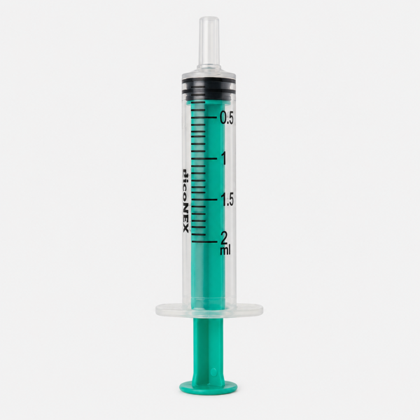 Jeringa de 3 cuerpos Luer Lock 2 ml estéril – Caja de 100 unidades