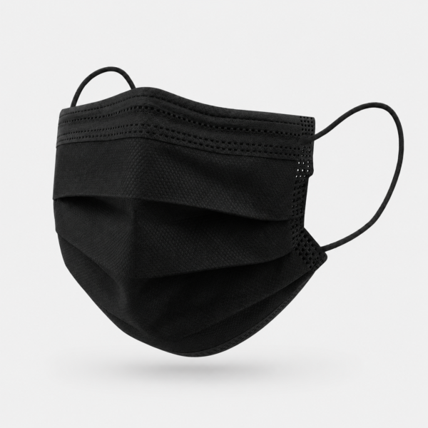 Mascarilla Quirúrgica Tipo IIR Negra Desechable – Caja 50 Unidades