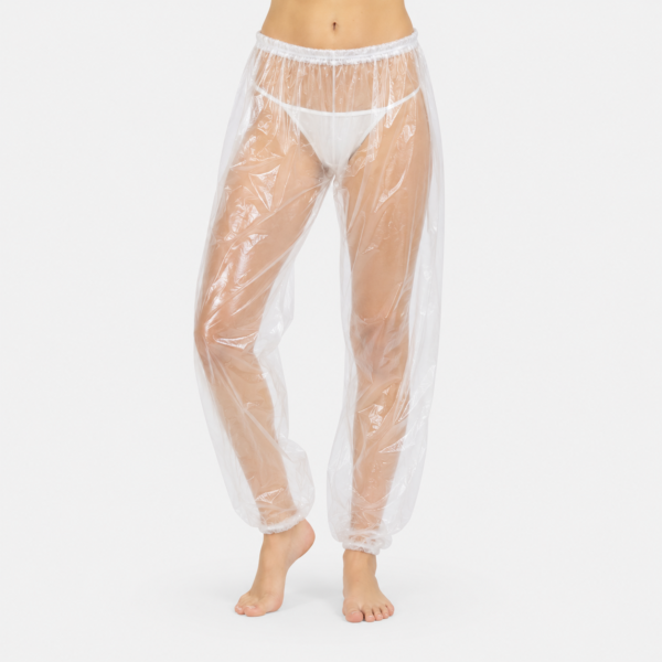 Pantalón Desechable para Presoterapia de Plástico Transparente – Pack 10 Unidades