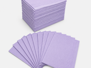 servilletas_babero_papel Campo de Trabajo Desechable Soft 2 Capas 33 x 45 cm Lila – Pack 125 Unidades