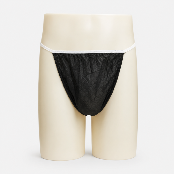 tanga_caballero Tanga Desechable para Caballero de PP Negro – Bolsa 100 Unidades
