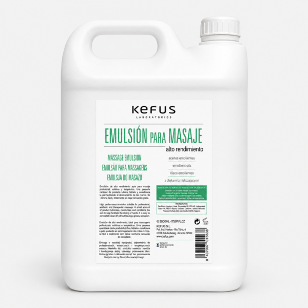 Emulsión para Masaje Profesional Kefus 5 Litros – Alto Rendimiento