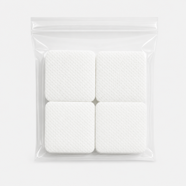 Cuadraditos quitaesmalte de polipropileno 5 × 5 cm – Bolsa de 200 unidades