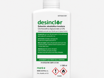 Clorhexidina alcohólica incolora 2% 500 ml con tapón – Antiséptico para piel sana