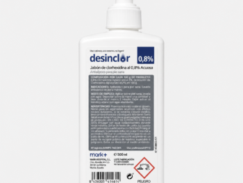 Jabón de clorhexidina acuosa 0,8% 500 ml con bomba dosificadora