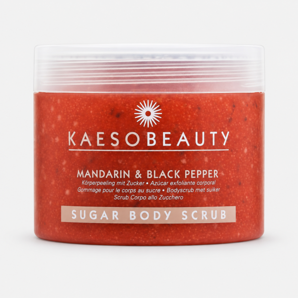 exfoliante_mandarina Exfoliante Corporal de Azúcar con Mandarina y Pimienta Negra Kaeso Beauty 450 ml
