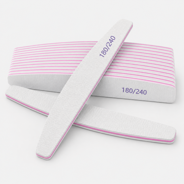 Lima blanca media luna 178 mm grano 180/240 – Pack de 7 unidades