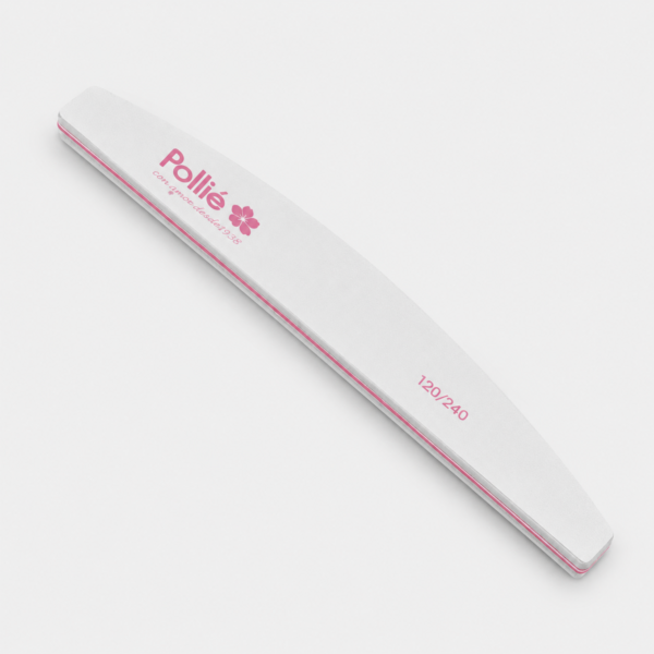 Lima pulidora media luna 100/180 para uñas profesional