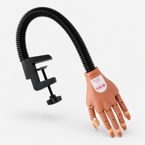 Mano articulada de prácticas con uñas intercambiables y soporte de mesa